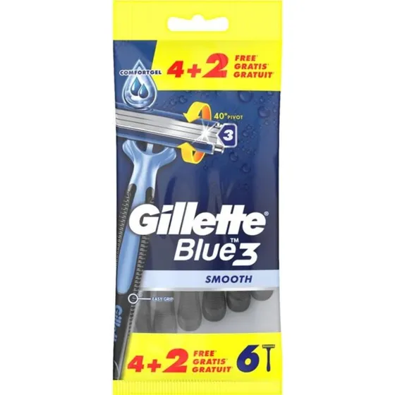 Gillette Blue 3 Smooth Wegwerpscheermesjes (12 stuks)