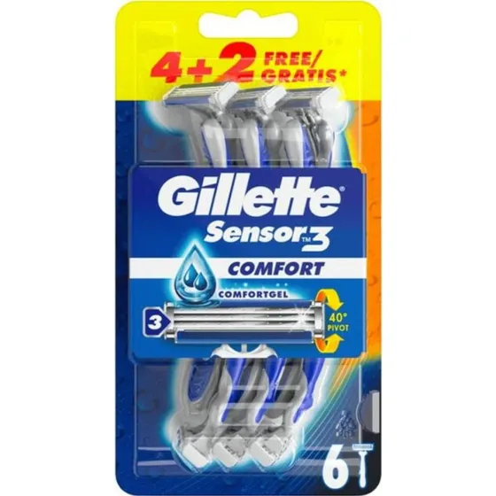 Gillette Sensor 3 Comfort Wegwerpscheermesjes (6 stuks)