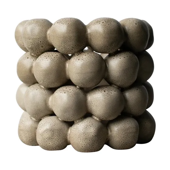 DBKD Design kaarshouder Bright - Keramiek - Beige - Ø17 cm