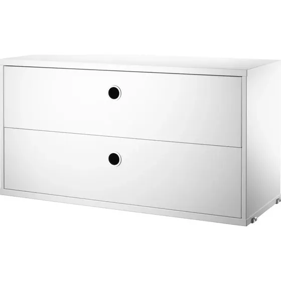 String System ladekast met lades, wit, 78 x 30 cm