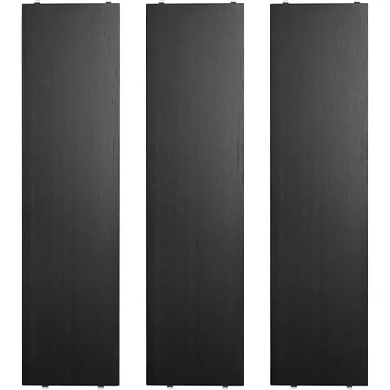 String Planken Set, Essenhout Zwart, 78x20 cm, 3-stuks