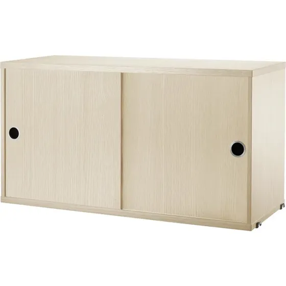 String System kast met schuifdeuren, essenfineer, 78x30 cm