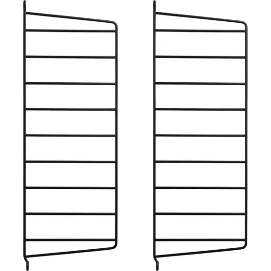 String Wandpaneel, Zwart, 50 x 20 cm (2-pack)