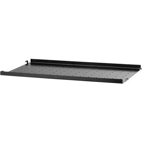 String Metalen Plank - Zwart - 58x30 cm - Lage rand