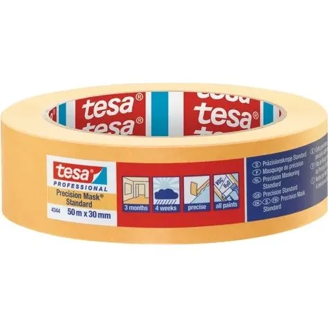 tesa 4344 Afplaktape papier 30mm x 50m Oranje
