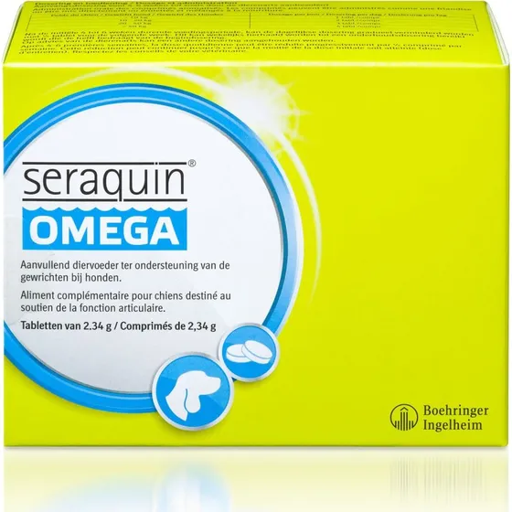 Seraquin Omega 60 tabletten - Gewrichtssupplement met glucosamine & kurkuma voor honden
