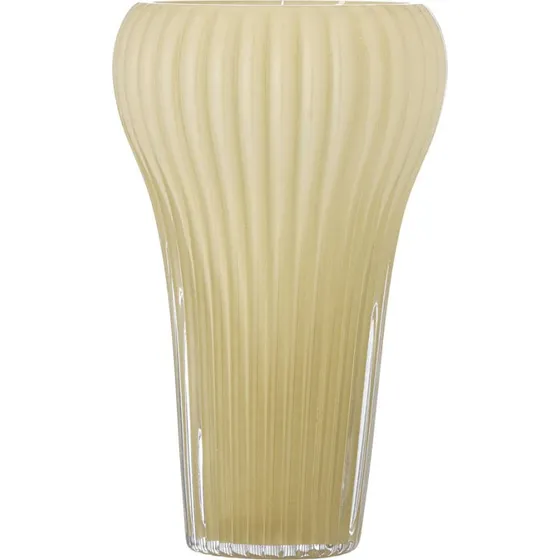 Bloomingville Averie Vaas, zachtgeel, mondgeblazen glas