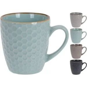 Excellent Houseware Set Geometrische Stoneware Koffiekopjes 300 ml