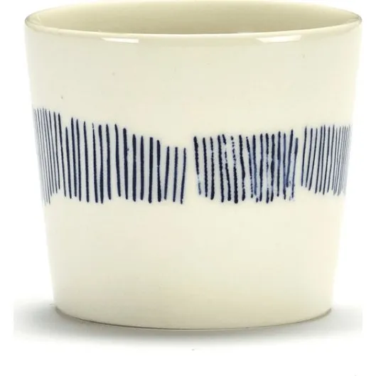 Serax Feast Espressokop 15cl Wit met Blauwe Strepen