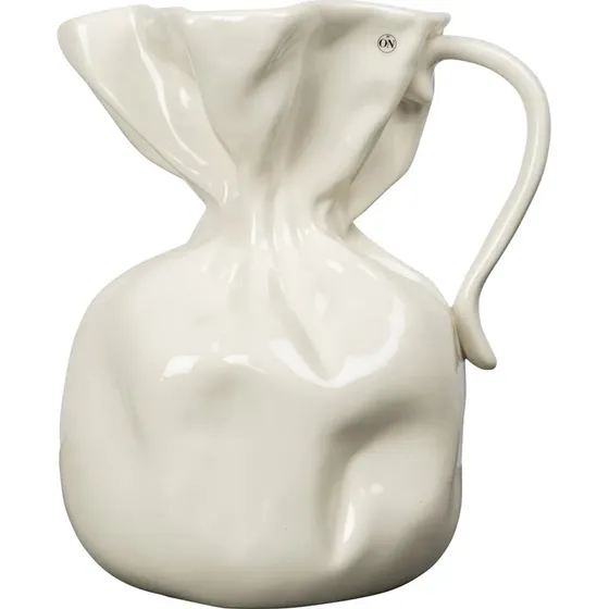Byon Crumple Porseleinen Vaas, Wit, 26 cm