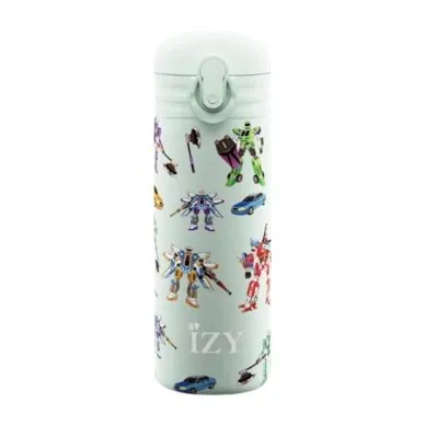IZY Transformers Thermosfles met Rietje, 350 ml, Groen