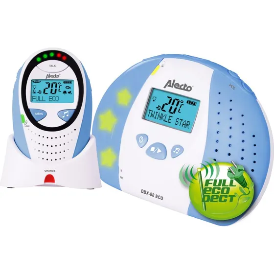 Alecto DBX-88 ECO Full Eco DECT Babyfoon Wit/Blauw