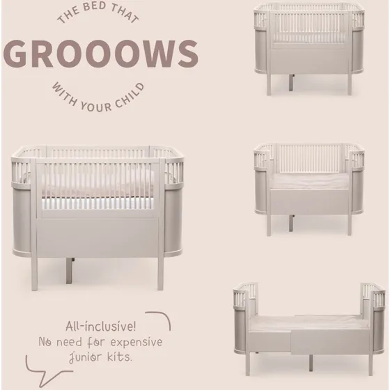 Sebra Meegroeibed Baby & Junior Birchbark Rose