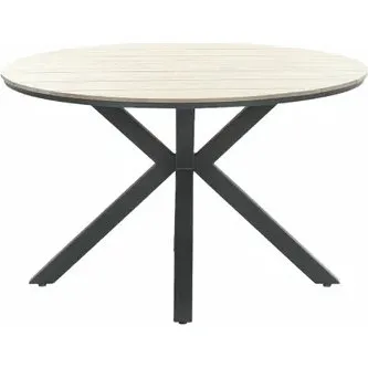 Garden Impressions Edison ronde tafel 122 cm zwart/teak