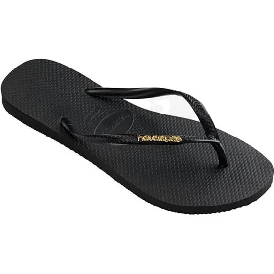 Havaianas Slim Logo Metallic Slippers - Zwart