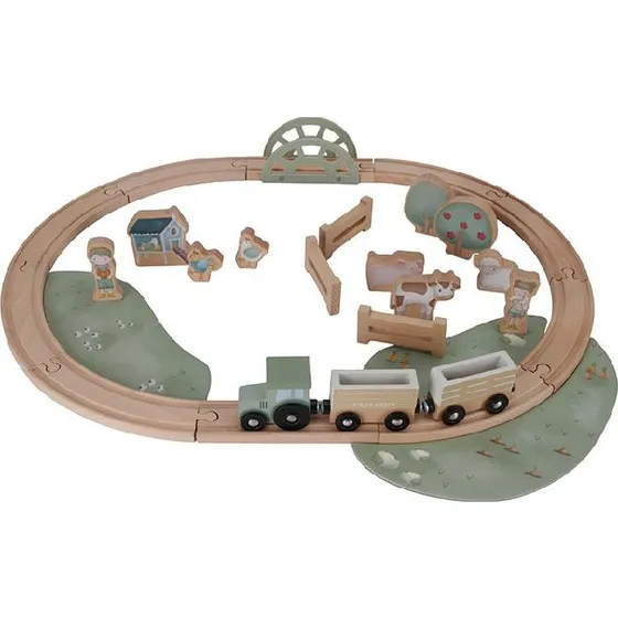 Little Dutch Treinset Little Farm Houten Speelgoed