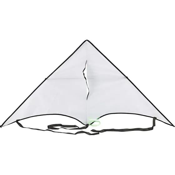 Zelf inkleuren Vlieger 130 x 60 cm - Wit met zwarte rand