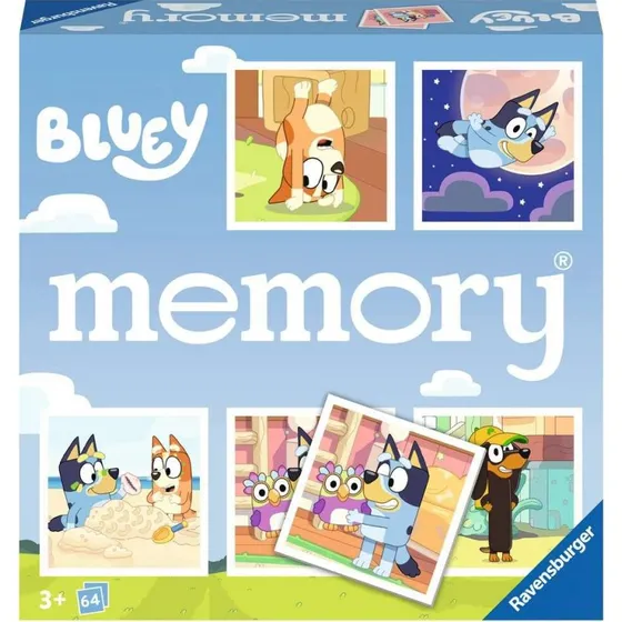 Ravensburger Memory Bluey - 64 kaartjes, vanaf 3 jaar