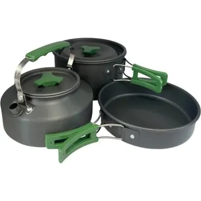 HEM Camping Pannenset 3-delig Aluminium met Opbergzak