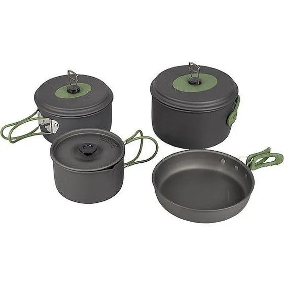 Bo-Camp Explorer 4-delige pannenset geanodiseerd aluminium