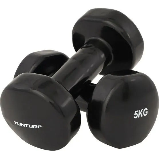 Halters Vinyl Dumbbells 0,5kg tot 5kg Zwart