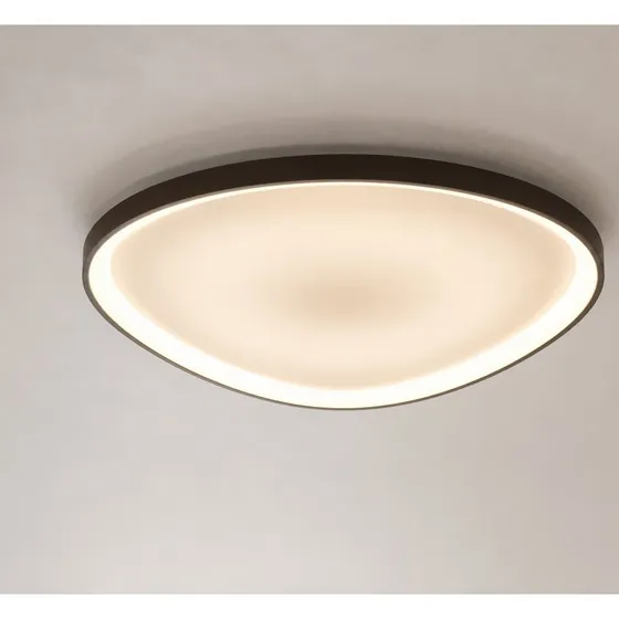 Lucande Asken LED plafondlamp, 61 cm, Bruin, Dimbaar