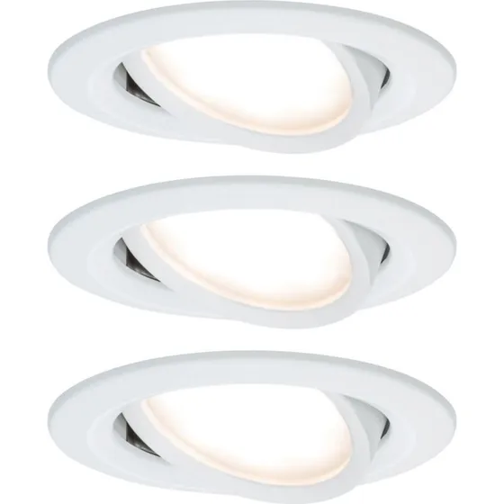 Paulmann Nova Coin 3-voudige spot, rond, draaibaar, mat wit