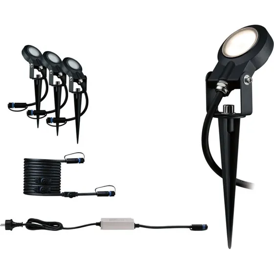Paulmann Plug & Shine Sting 3.000K Basis, set van 3, Zwart