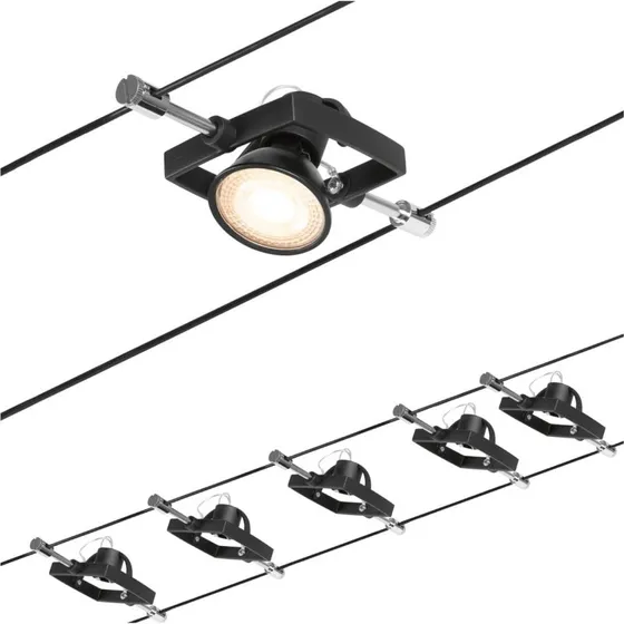 Paulmann Wire Mac II Kabelsysteem, 5-lamps, 5 m, Zwart