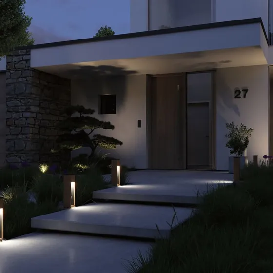 Paulmann Trabia LED Sokkellamp - Hout & Metaal - 40 cm