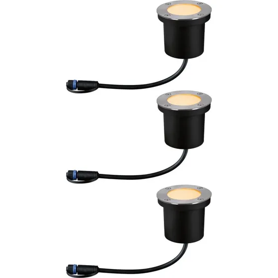 Paulmann Plug & Shine inbouwlamp set - 3 stuks - 4.5W - Antraciet
