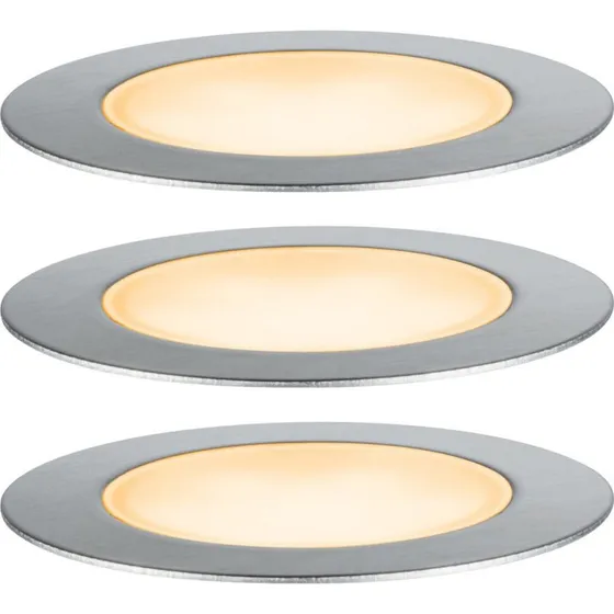 Paulmann Plug & Shine LED Bodemspot Set - 3 stuks - 2W - Zilver