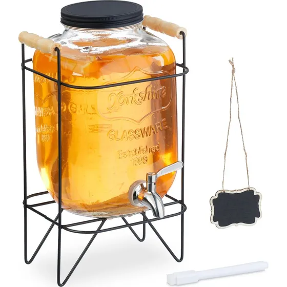 Drankdispenser met standaard 5 liter, roestvrij staal