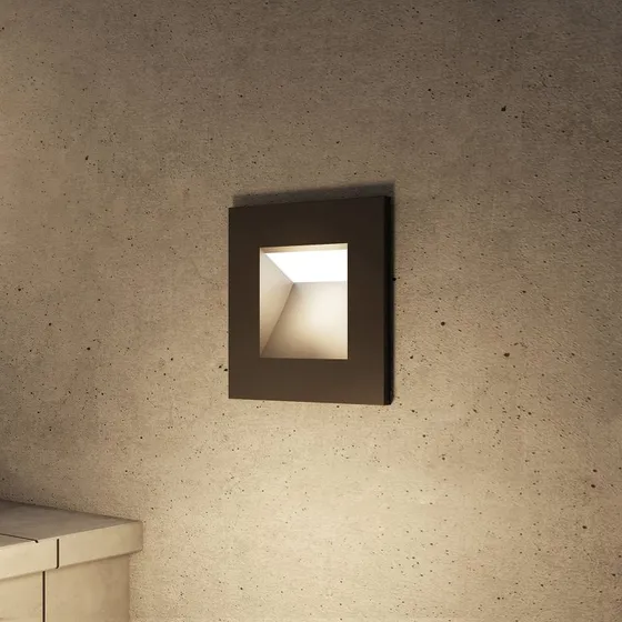 Arcchio Zamo Wand Inbouwlamp - Zwart - 12 cm - IP65