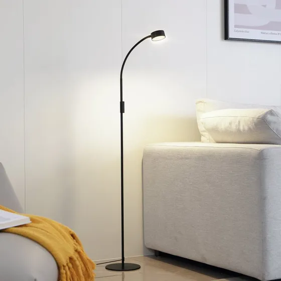 Lindby LED vloerlamp Maori - Zwart - 140 cm - Dimbaar
