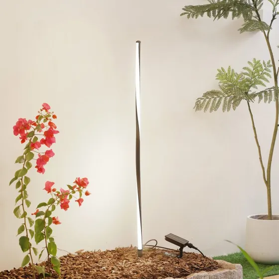 Lindby Sabriel LED Tuinlamp op Zonne-energie - Zwart Aluminium