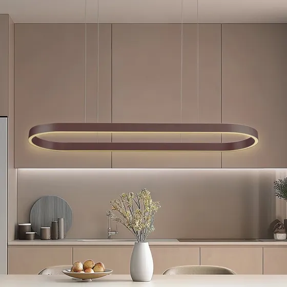 Lucande Melinay Slimme LED Hanglamp - Koffie - Aluminium