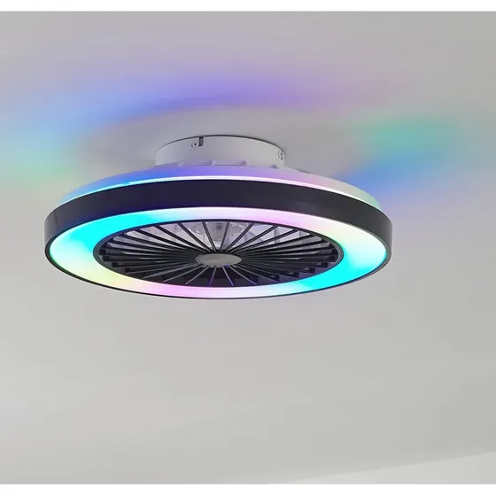Lindby LED Plafondventilator Teleo - Ø48 cm - Zwart - DC-motor