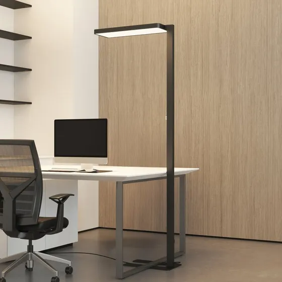 Arcchio LED vloerlamp Timon, 54W, Zwart, 195 cm, Dimbaar