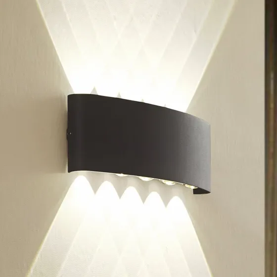 Lindby Ithan LED Buitenwandlamp - Antraciet - 27 cm
