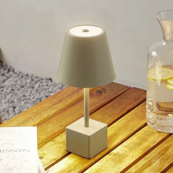 Lindby Janea CUBE LED tafellamp - Groen - Oplaadbaar & IP54