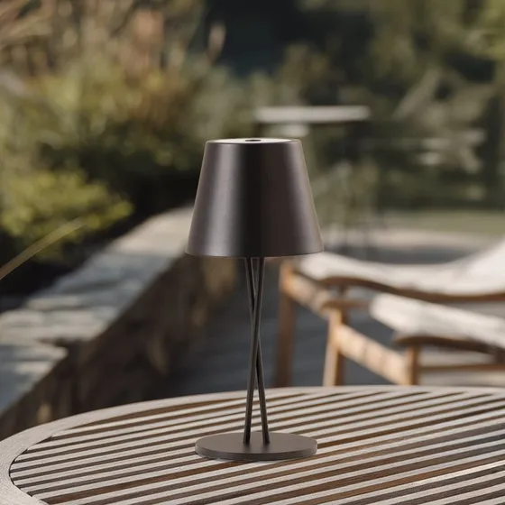 Lindby Janea Cross Draagbare Tafellamp IP54 - Zwart