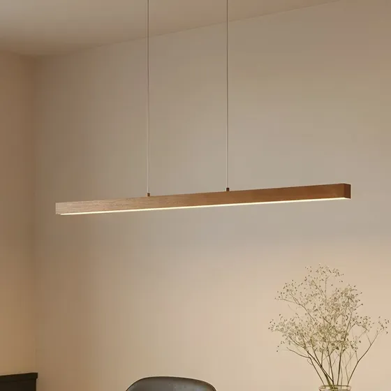 Lucande Nihalo LED Hanglamp - Hout & Wit - 122 cm - Dimbare CCT