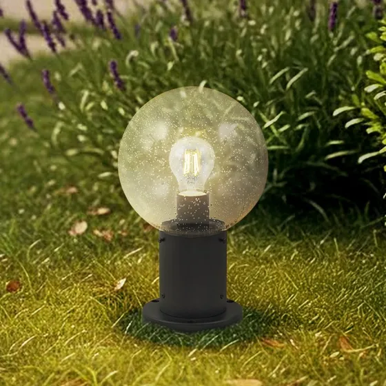 Lindby Dangan Sokkellamp - Modern Glas & Metaal - 32 cm