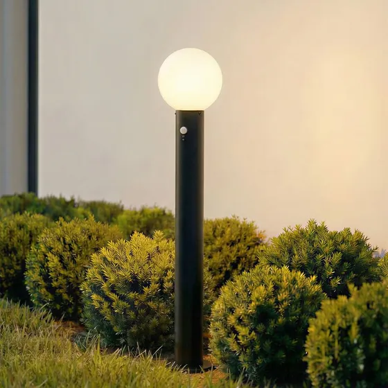 Lindby tuinpadverlichting Dangan, 90 cm, glas/aluminium, sensor