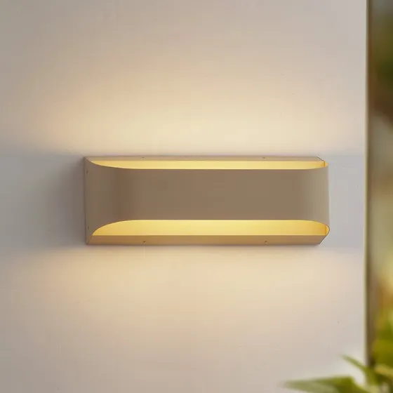 Lindby LED Buitenwandlamp Lenore, Beige, 36,5 cm