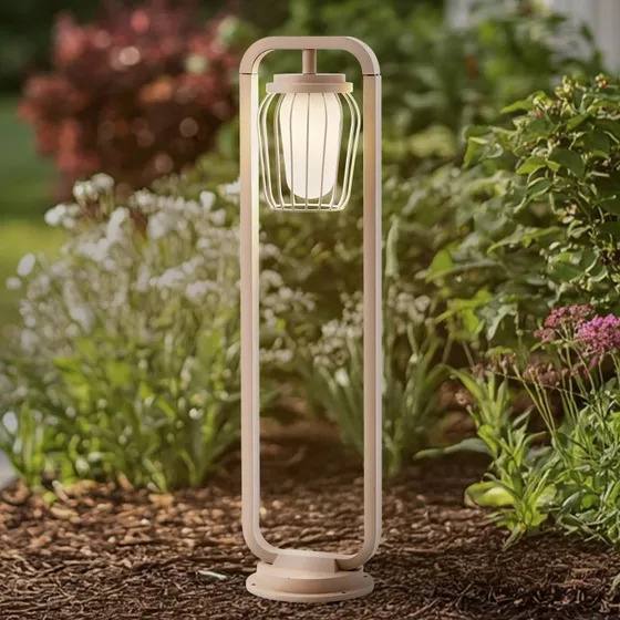 Lucande Chandan Tuinpadverlichting - 90 cm - Beige - Aluminium