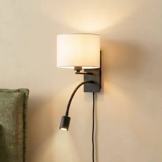 Lindby Wandlamp Florens - Modern Scandinavisch Design - Zwart/Wit