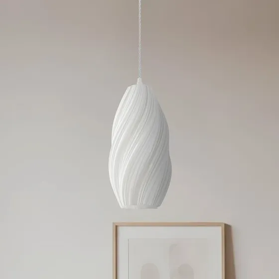 Lindby Nuvia Hanglamp - Wit - Ø 15,5 cm - 3D-print