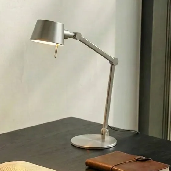 Lucande Silka Tafellamp - Nikkel Satijn - Verstelbaar - 93 cm